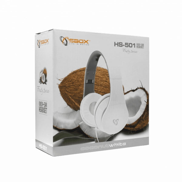 Sbox HS-501 Wired Headphones Blackberry White - Comfort and Clear Sound