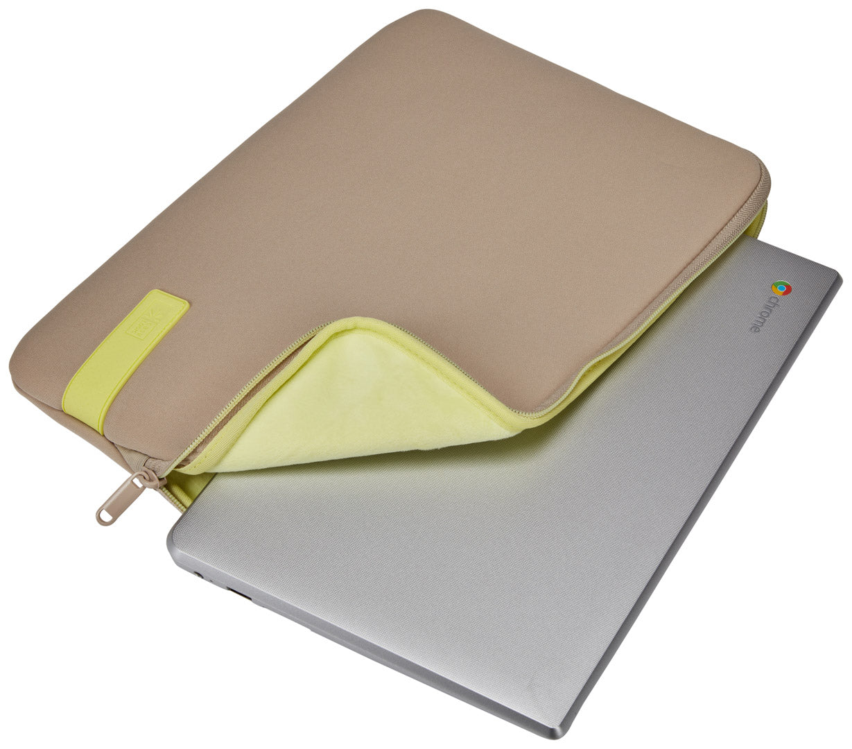 Case Logic 4694 Reflect Laptop Sleeve 14 REFPC-114 Plaza Taupe/Sun-Lime