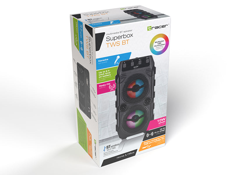 Wireless Speaker with Powerful Sound and LED - Tracer Superbox 46612