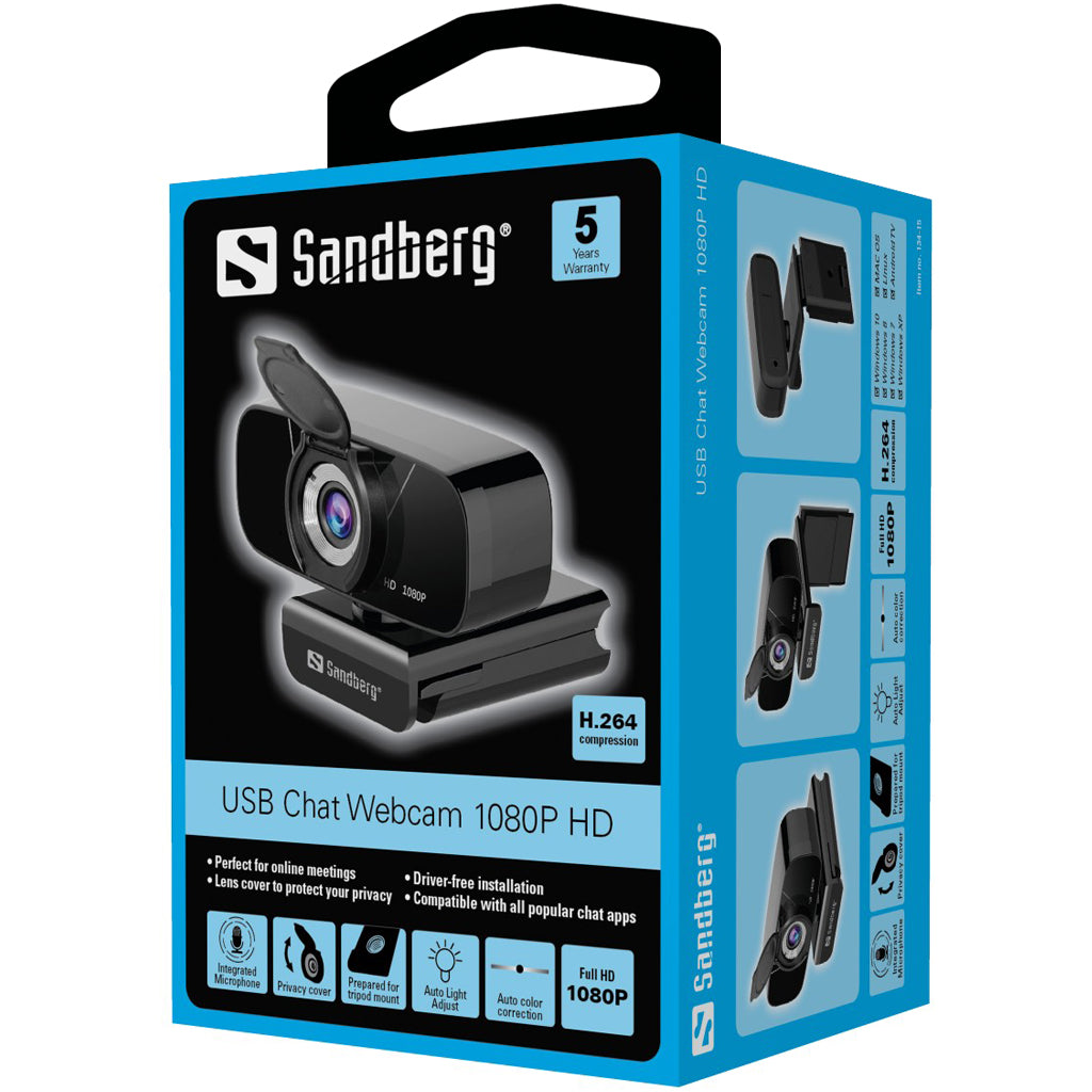 Sandberg 134-15 USB Chat Webcam 1080P HD