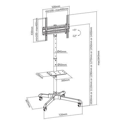 Mobilais grīdas stiprinājums televizoriem Sbox FS-224-2 (32-55 collu)