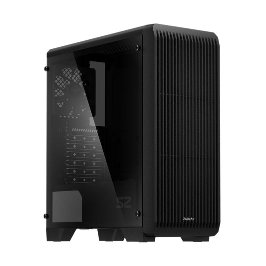 Computer case with 3 fans, Zalman S2 TG ATX, tempered glass 