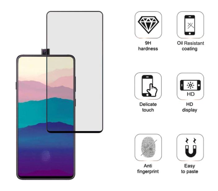 Rūdīts stikls 2.5D pilns vāks Samsung Galaxy A90, melns, Tellur