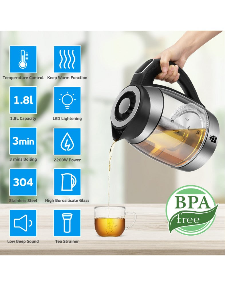 Kettle - 1.7L with Digital Display, Temperature Control and LED Lighting, FORME FKG-448