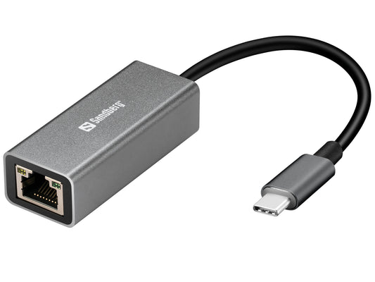 USB-C Gigabit Network Adapter, Aluminum - Sandberg 136-04