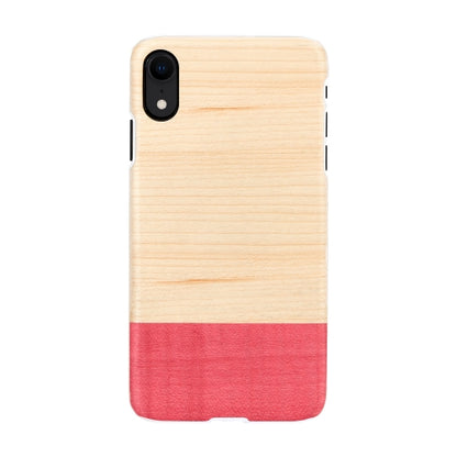 Smartphone cover for iPhone XR, white, natural wood