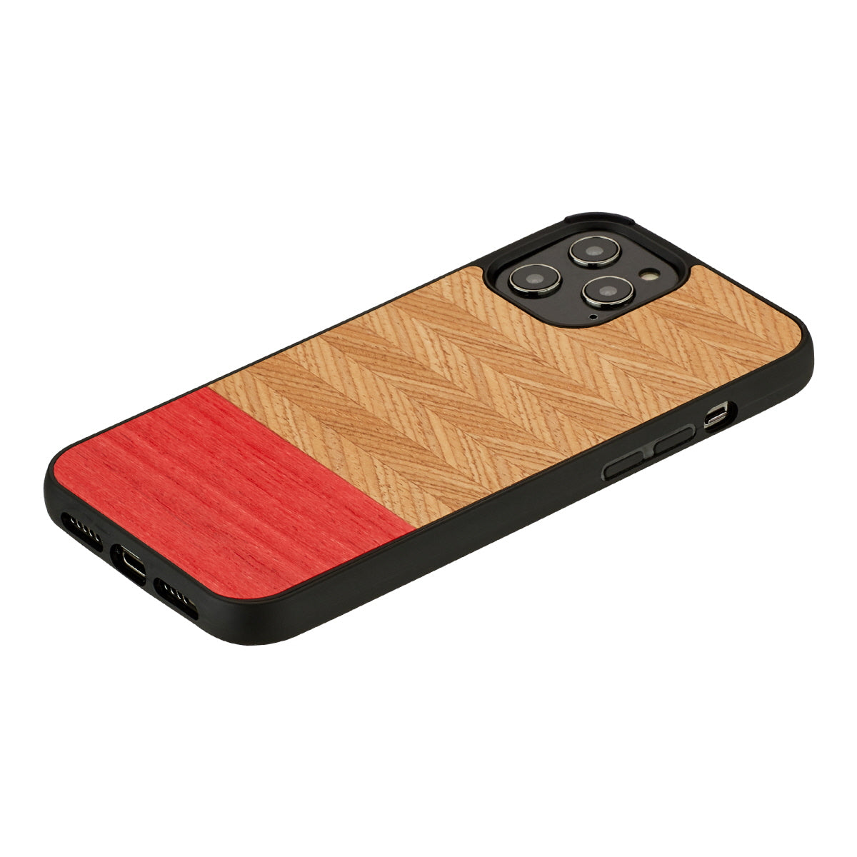 Деревянный чехол для iPhone 12 Pro Max, Азалия чёрный, MAN&amp;WOOD