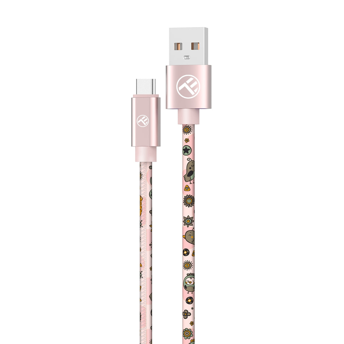 Кабель Tellur Graffiti USB — Type-C 3A, 1 м, розовый