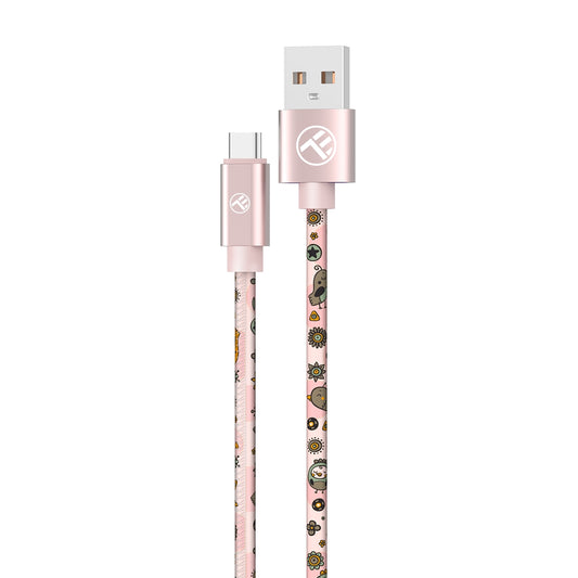 Tellur Graffiti USB to Type-C Cable 3A 1m Pink