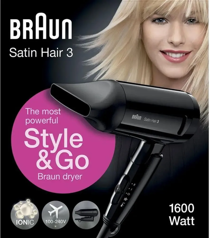 Hair dryer with ionizer and infrared heating Braun BRHD350E