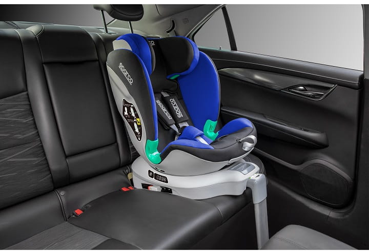 Child seat with 360° rotation and adjustable headrest, Sparco SK6000I-BL