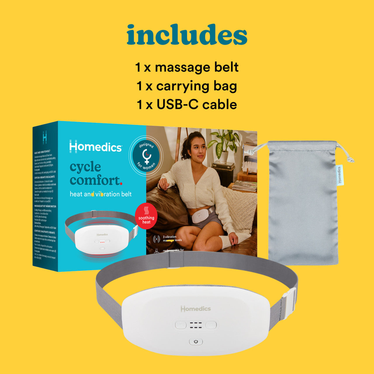 Massage belt with heat and vibration, Homedics WMH-200H