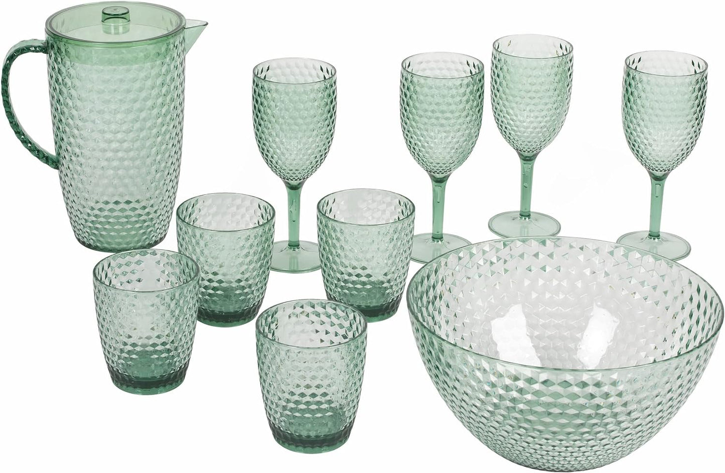 Cambridge CM07654GEU7 Fete Diamond 4pcs tumbler set green