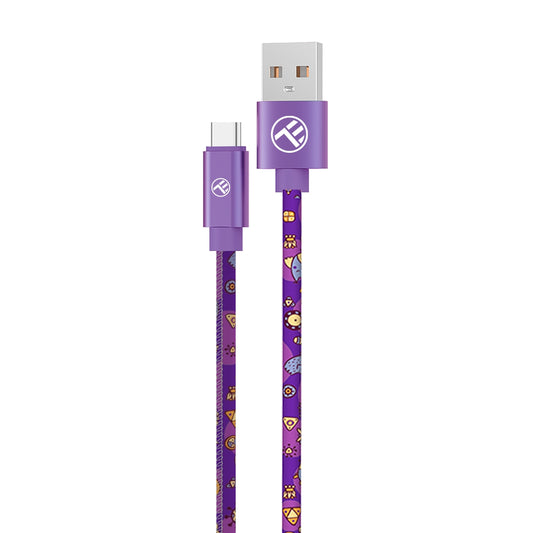 Кабель USB-C, 3 А, 1 м, фиолетовый — Tellur Graffiti