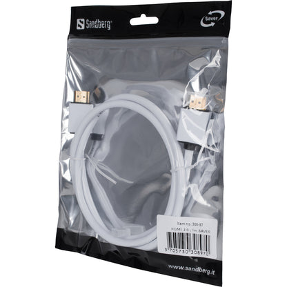 HDMI Cable 2.0, 1m, for TV, Sandberg 308-97