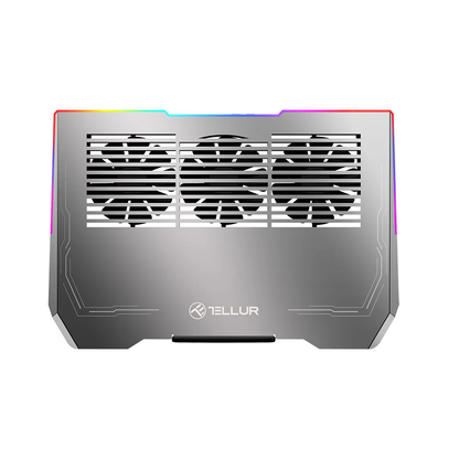 Piezīmjdatora dzesētājs ar RGB LED, 3 ventilatori, regulējams - Tellur Shade