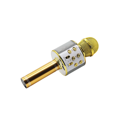 Bezvadu Bluetooth Karaoke Mikrofons ar Skaļruni, 5W Jauda, Manta MIC10-G Gold