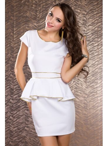 Mini dress with short sleeves and golden trim - "Lingerie-Lin"