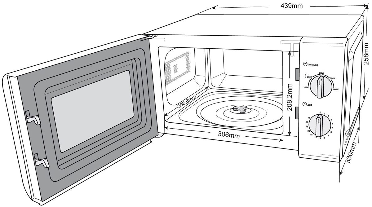 PRIVILEGE Microwave oven 20 l, with 5 power levels. + defrost function 