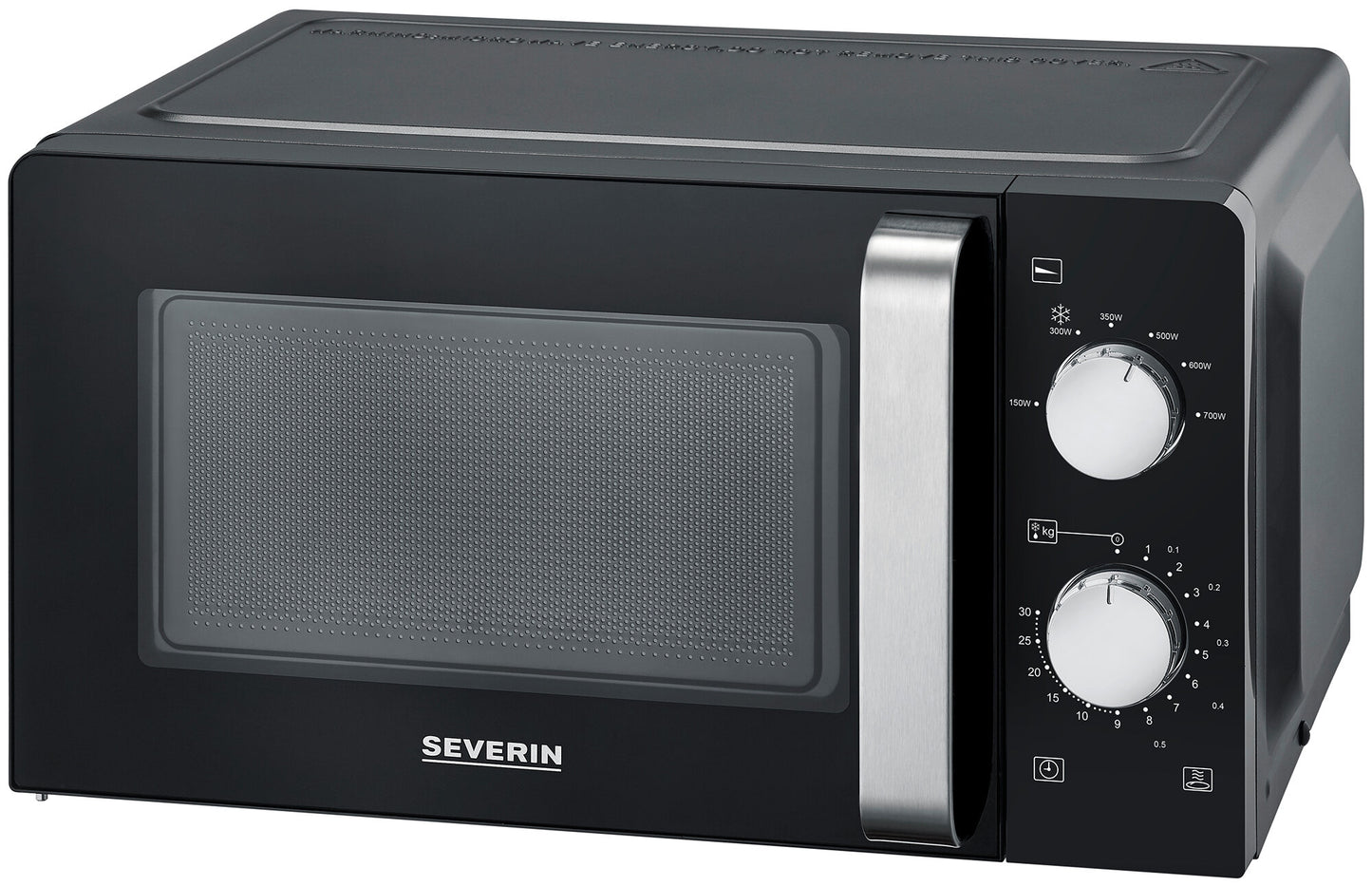 Severin MW 7886 Microwave Oven 17L, Chrome Elements, Defrost Function, 30 Minute Timer
