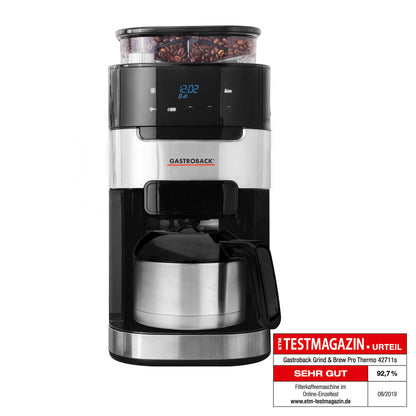 Kafijas automāts Gastroback 42711_S Coffee Machine Grind & Brew Pro Thermo, 900W, 1.25L, termo krūze, integrētas dzirnaviņas