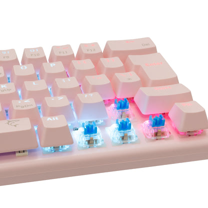 Wakizashi keyboard pink with Blue Switches. White Shark GK-002421