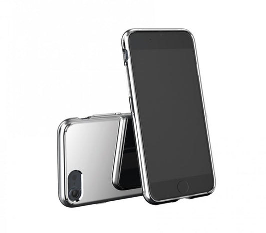 Зеркальный чехол с защитной рамкой для iPhone 7, теллур серебристый