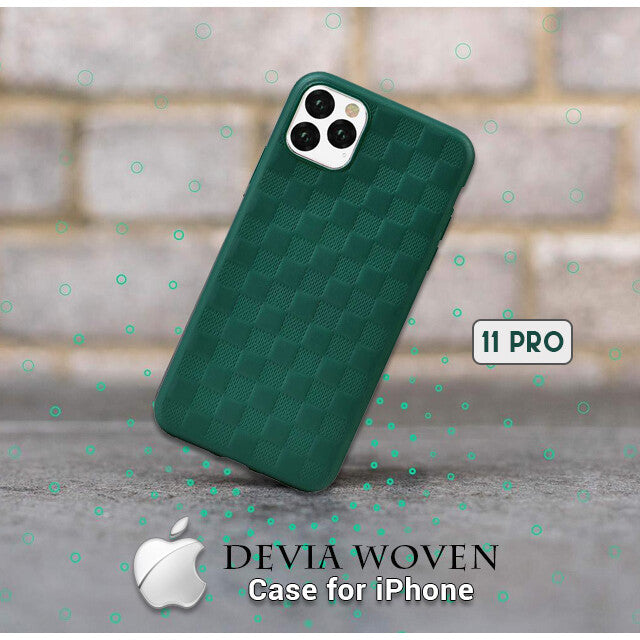 iPhone 11 Pro Max case, green, Devia Woven2 TPU design