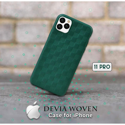 Чехол для iPhone 11 Pro Max, зеленый, дизайн Devia Woven2 TPU