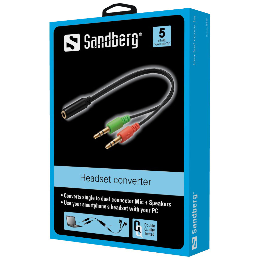 Sandberg 508-67 Headset Converter (mobile) > PC_  viedtālruņu austiņas   tālruņa 4  ap      pasti ir       . Šis     tāju p divu tāju , ļaujot tālruņa austiņas izmantot kopā  datoru.   Izmantojiet viedtālruņa austiņas  datoru. Ietaupiet papildu  izm...