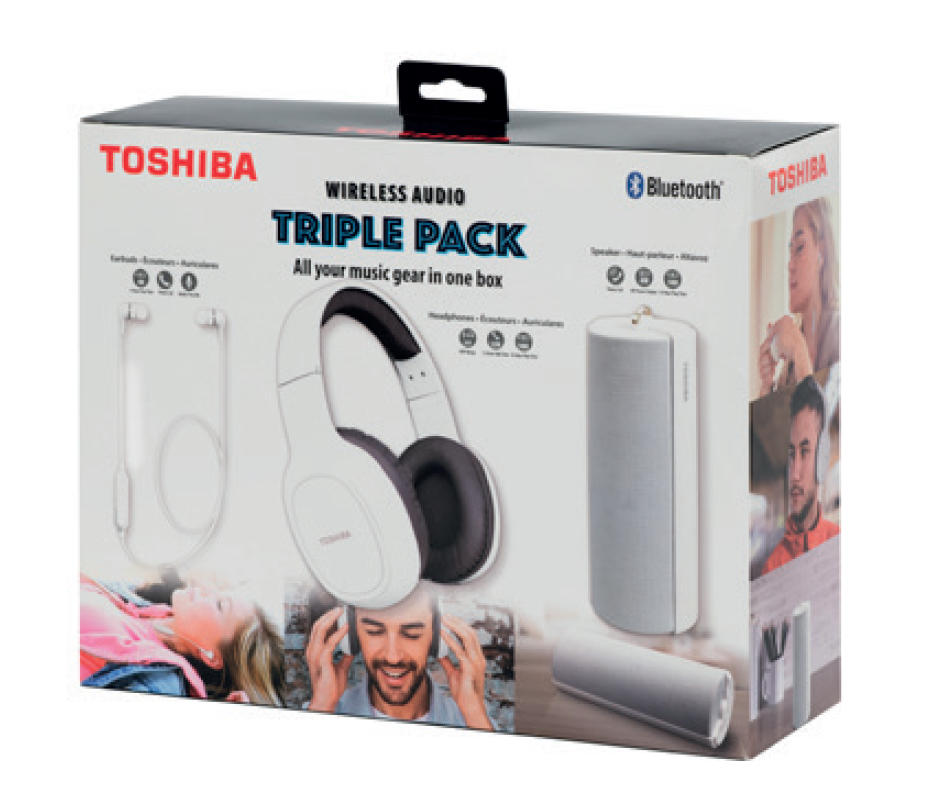 Bezvadu audio komplekts ar Bluetooth, balts Toshiba HSP-3P19