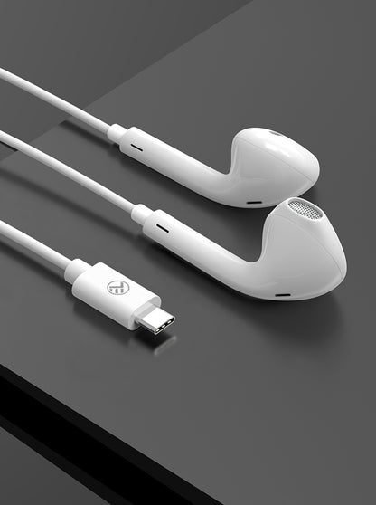 Tellur Basic Urbs In-Ear Headphones with Type-C Connection, White - High Quality and Comfort