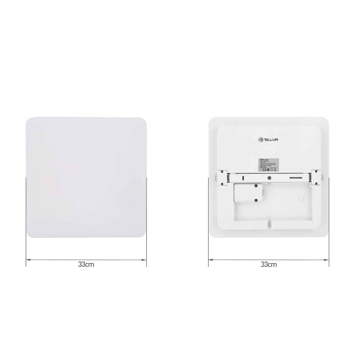 Ceiling lamp LED 24W, RGB, square, Tellur Smart