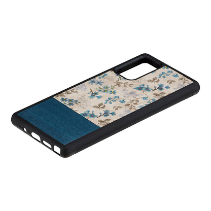 Samsung Galaxy Note20 flower cover made of wood, blue/black