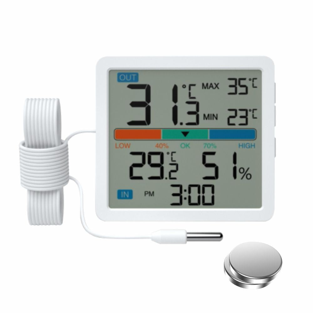 White Multifunctional Thermometer and Hygrometer Manta MTO002W