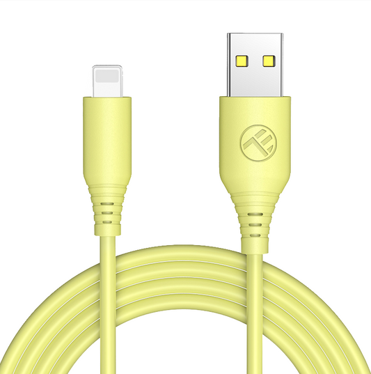 Силиконовый кабель Tellur USB-Lightning 3A, 1 м, желтый