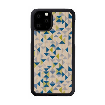 Smartphone cover for iPhone 11 Pro, blue triangle, MAN&amp;WOOD