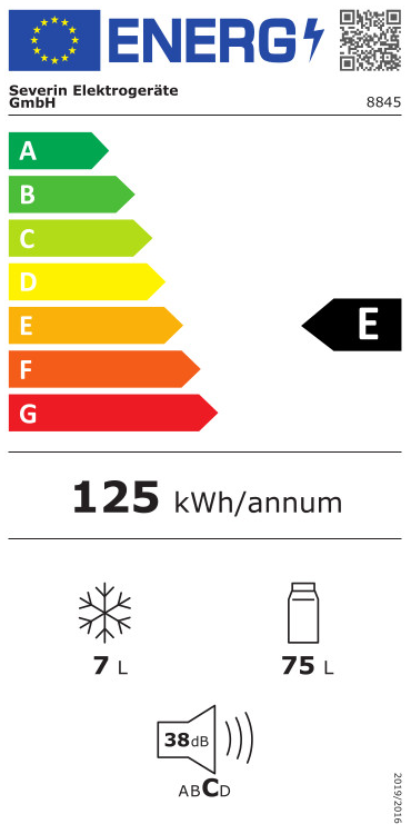 Ledusskapis ar saldētavu, kompakts un energoefektīvs - Severin KS 8845