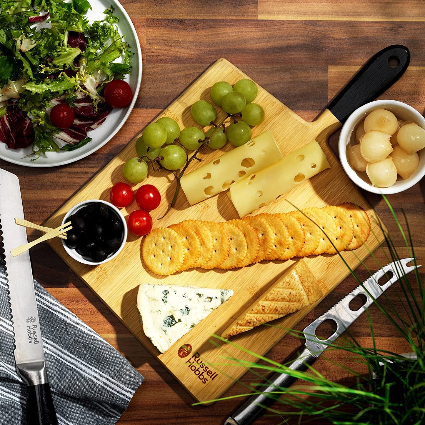 Chopping and serving board with black handle - Russell Hobbs RH01692BEU7