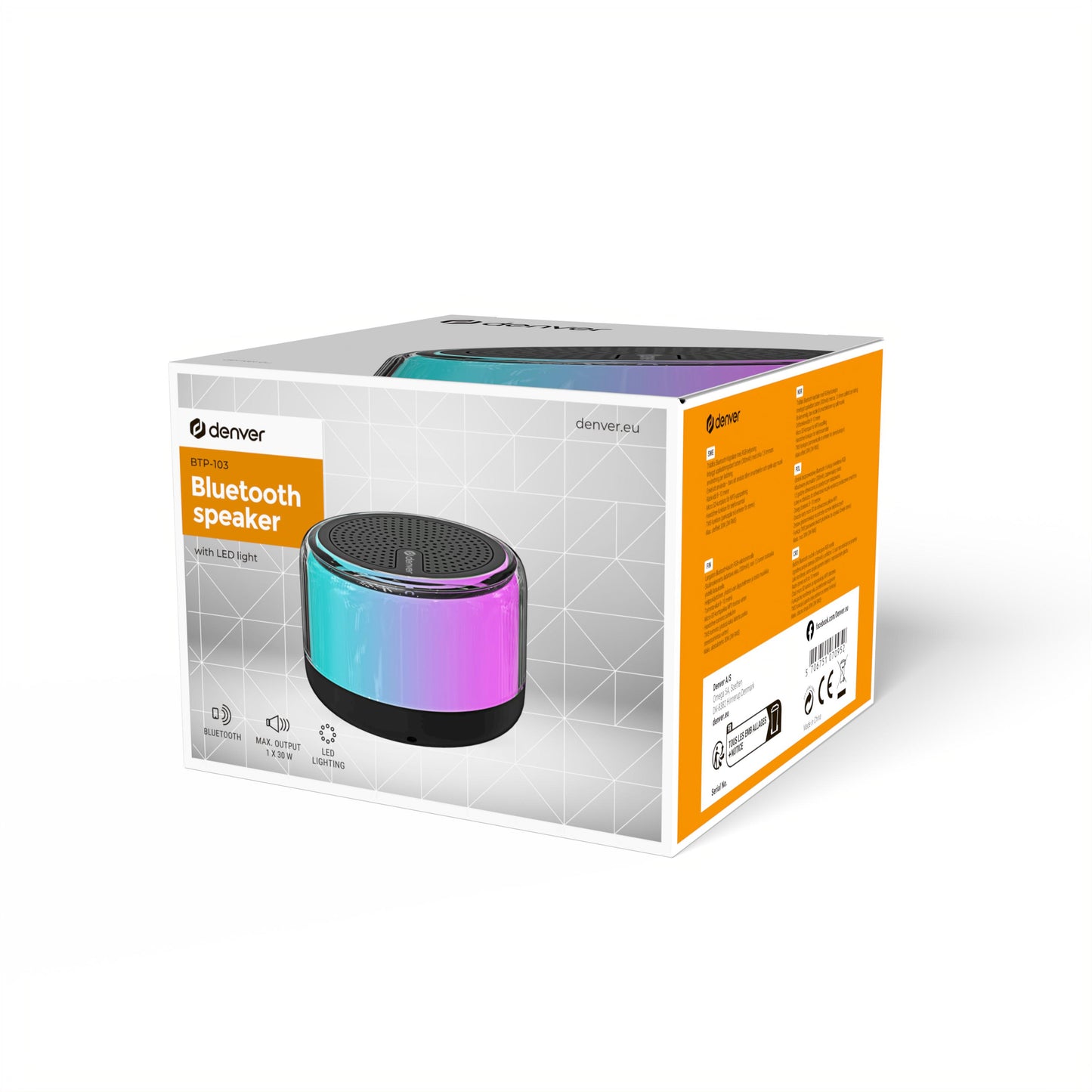 RGB Bluetooth speaker with TWS Denver BTP-103