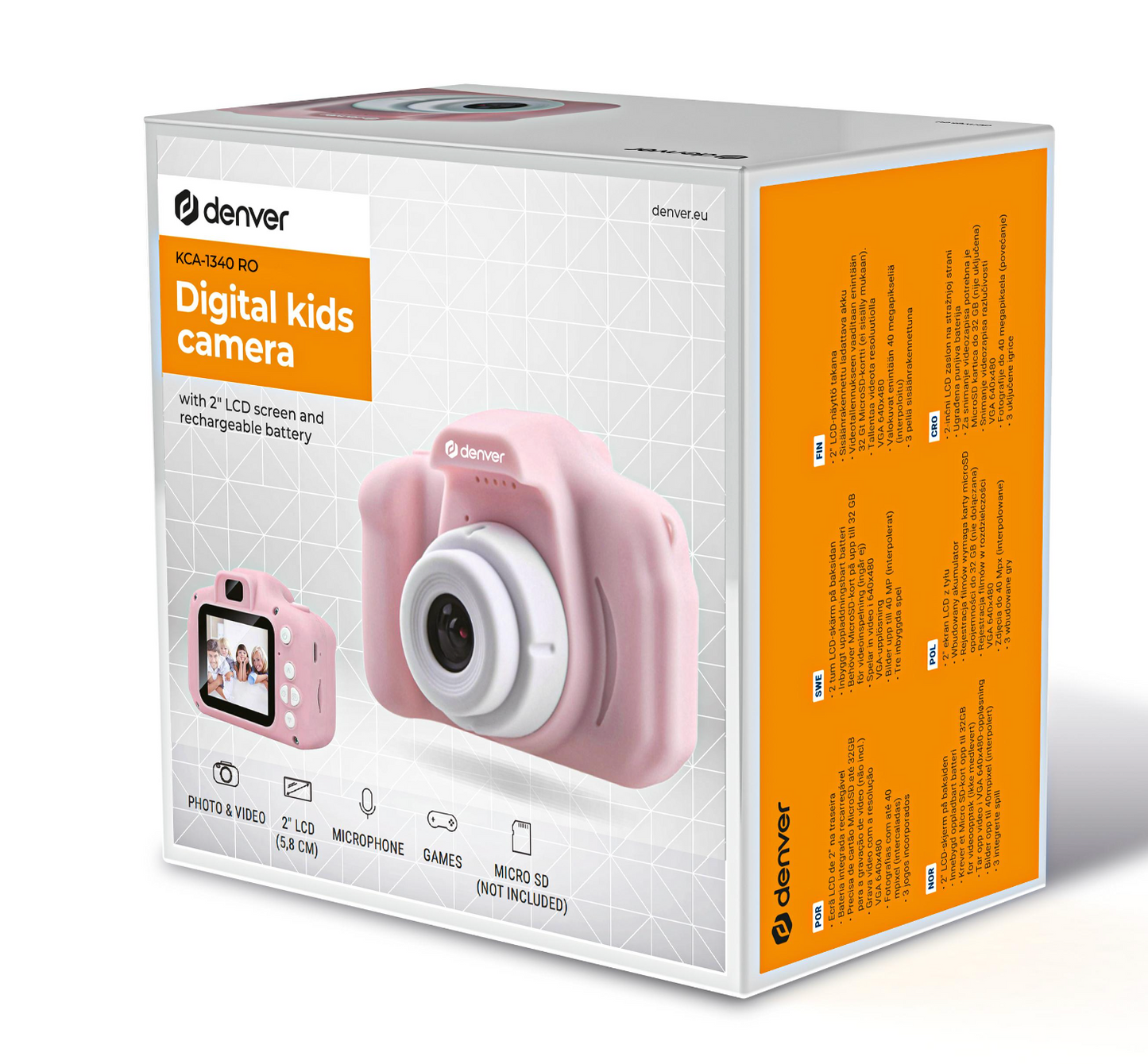 Digital baby camera with 2" LCD screen - Denver KCA-1340RO Rose