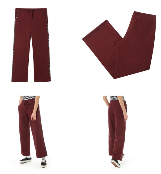 Vans sieviešu brīvā stila bikses WM Chromoed Pant, bordo krāsā