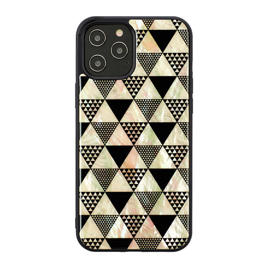 iPhone 12 Pro Max case, black, pyramid design