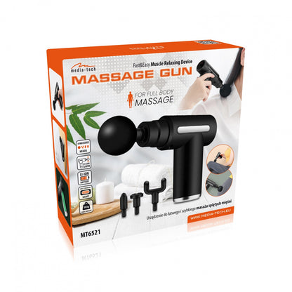 Massage Gun with 6 Speeds and 4 Heads, Media-Tech MT6521 