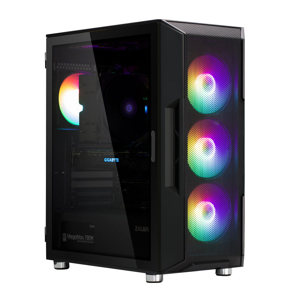 Компьютерный корпус с RGB-вентиляторами, 4 шт., Zalman I3 NEO Black