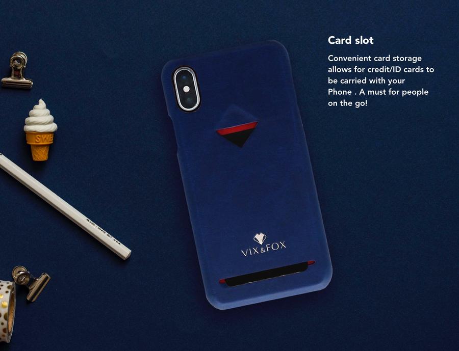 VixFox Card Slot Back Shell for Iphone 7/8 plus navy blue