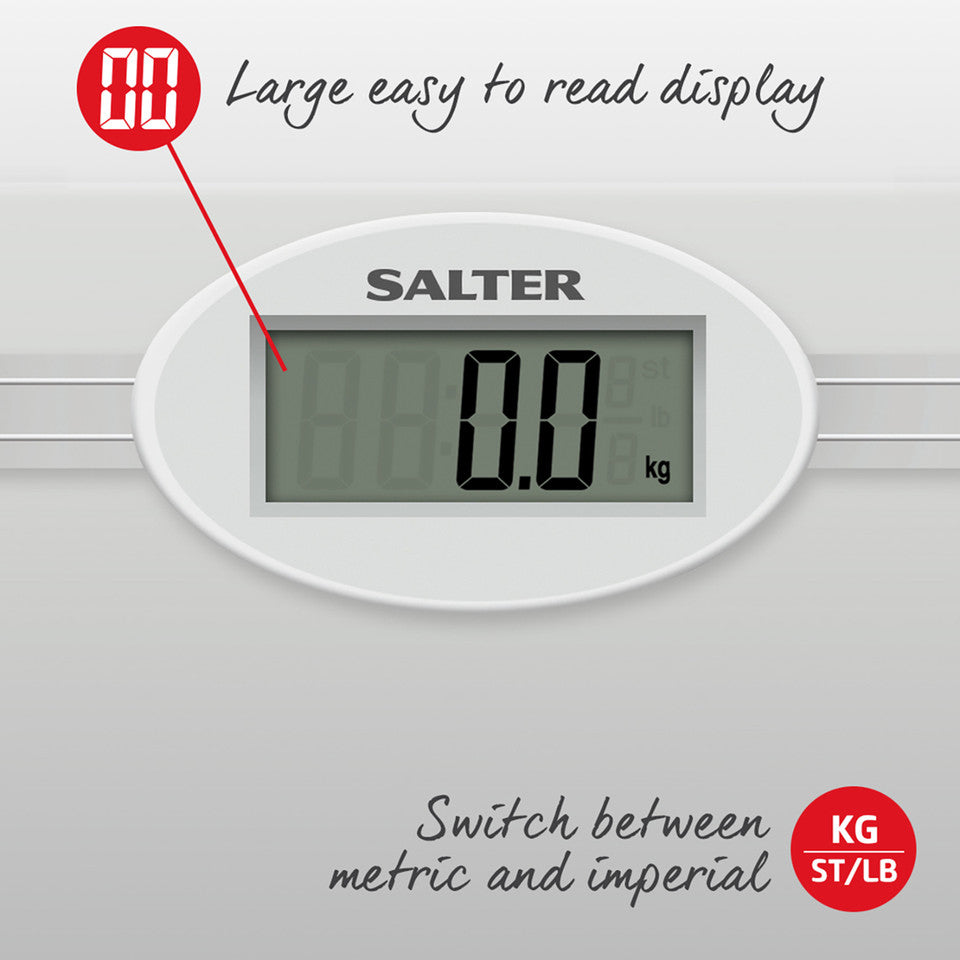 Digital bathroom scale with glass platform, Salter 9018S