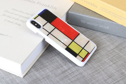 iPhone XS/S vāciņš, balts Mondrian, iKins