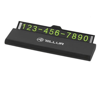 Temporary car park phone number card, black - Tellur