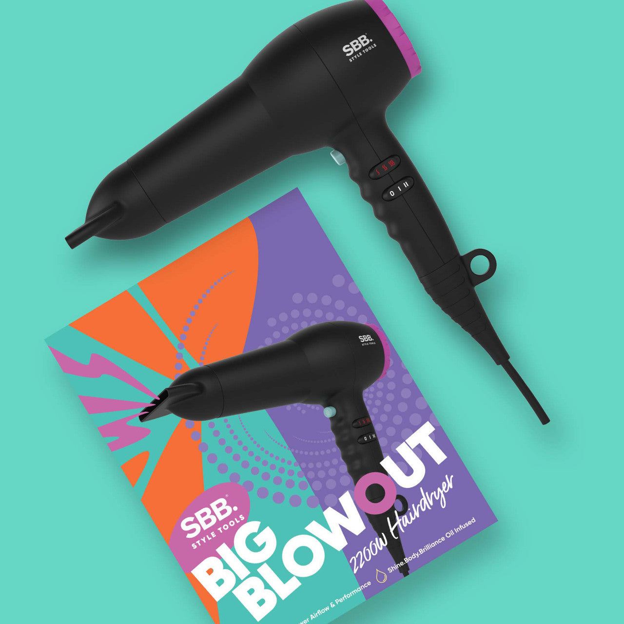 Hair dryer with 2200W power SBB SBDR-5000-EU